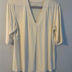 351T Denver Hayes Women's Short Sleeve Cream Top